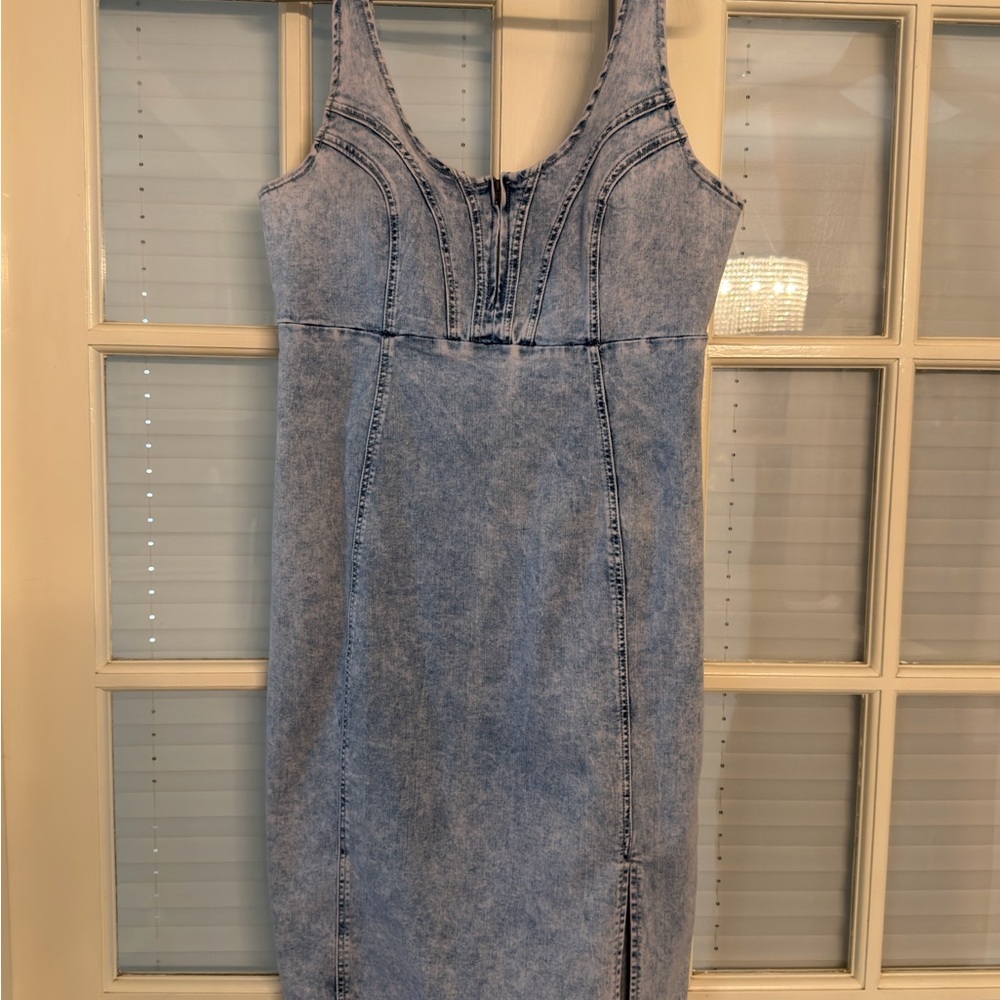 Super cute Blue Denim Midi Dress